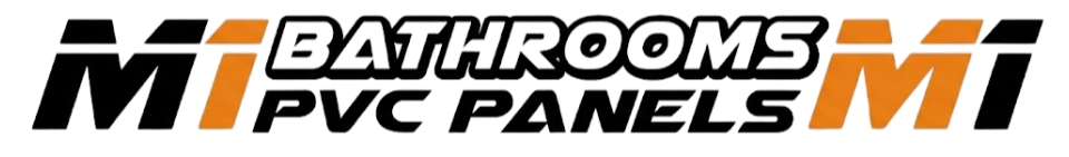 M1 Bathrooms PVC Panels & Tiles logo in black and orange.